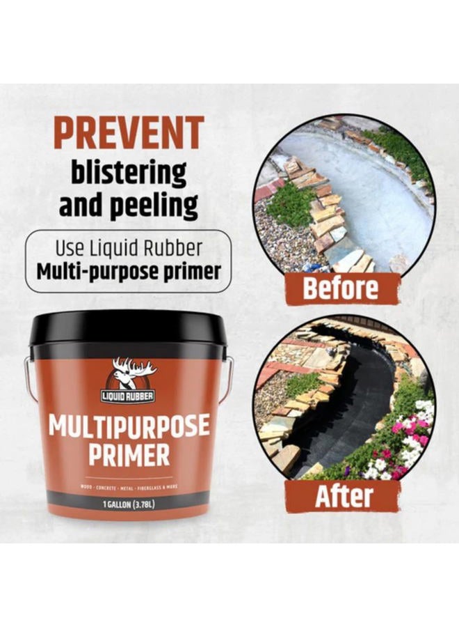 Liquid Rubber L R Liquid Rubber Multi-Purpose Primer - Use on Concrete and Wood, Water-Based Non-Toxic and Fast Drying, Easy to Apply, 5 Gallon - Image 2