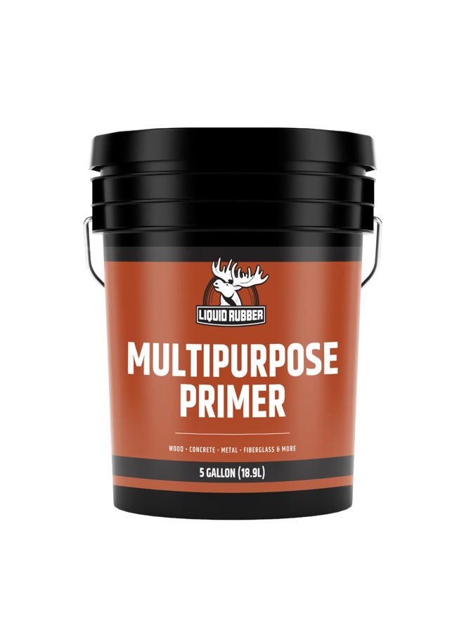Liquid Rubber L R Liquid Rubber Multi-Purpose Primer - Use on Concrete and Wood, Water-Based Non-Toxic and Fast Drying, Easy to Apply, 5 Gallon - Image 1