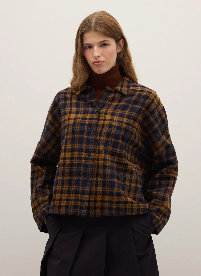 او في اس OVS Multicolour Pure Cotton Plaid Regular Fit Shirt