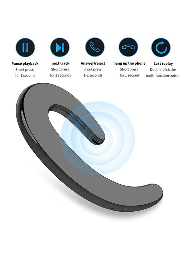 ACCH-Bone Conduction Headphones With Charging Case Black - Image 4