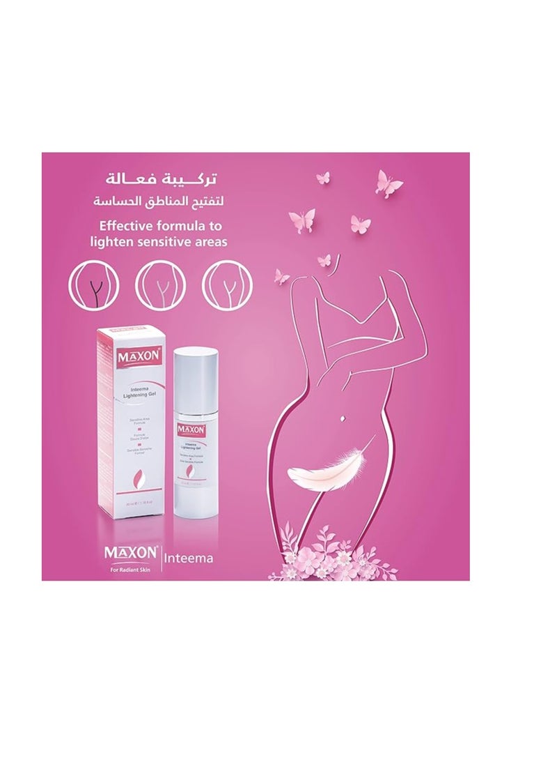 ماكس أون MAX-ON Inteema Lightening Gel Cream - 30ml / 1.18 fl oz - Brightening Gel for Body, Elbows, Neck, Sensitive Areas - Armpit Cream - Underarm Cream with Sensitive Area Formula - Image 3