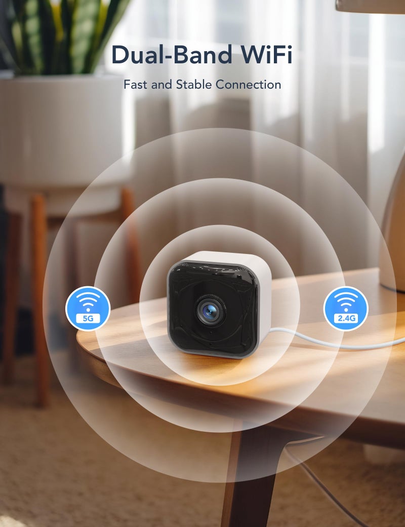 GNCC 2K Indoor Security Camera for Baby/Pet Monitor with Dual-Band WiFi, Dog Cam with Phone App, Motion Detection, IR Night Vision, Works w/Alexa & Google Home, Cloud & SD Card Storage, Plug-in, GC4 - Image 4