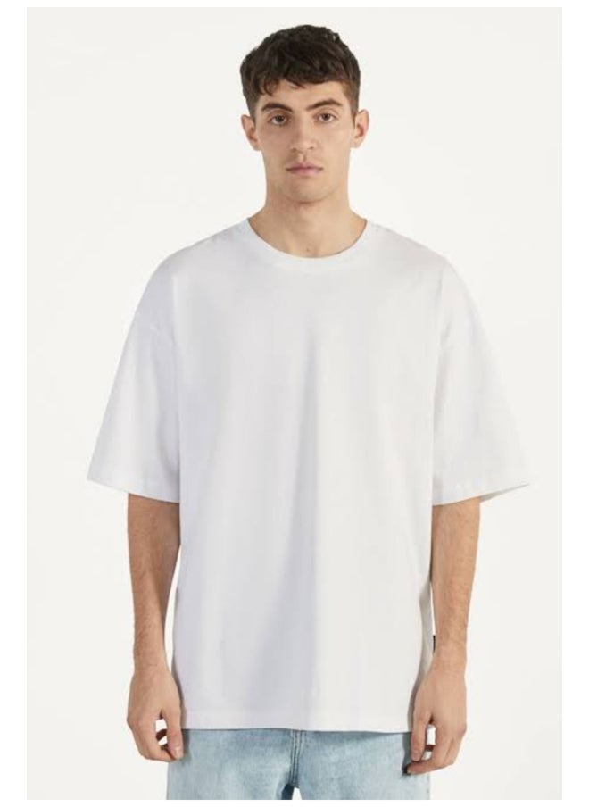 trendyol White Basic Slim Crew Neck Short Sleeve 100% Cotton T-Shirt TMNSS19BO0001 