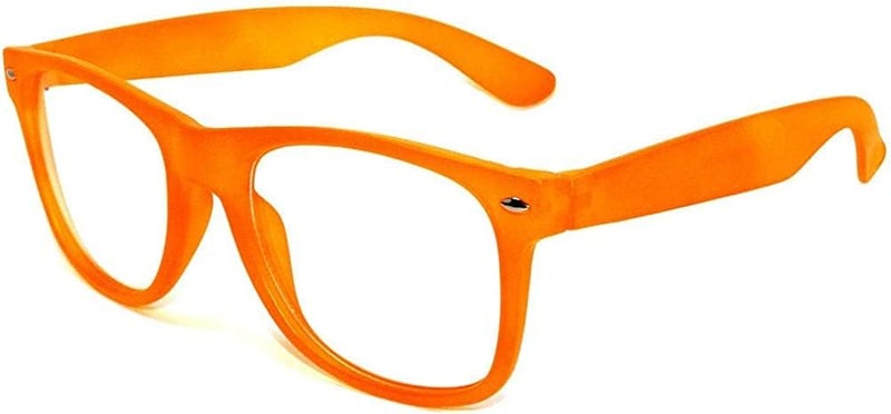 OWL Classic Vintage Sunglasses 80s Style with Clear Lens, Smoke Lens Nerdy Colorful Frames - Image 1
