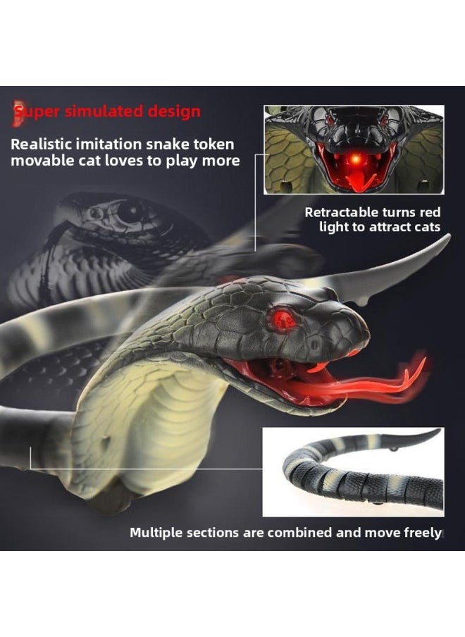 Funny Remote Control Ladybug Induction Whole Net Red Toy Cat Simulation Cockroach Shark Snake Eyes Boy Caterpillar Trembles-Color:Rattlesnake - Black [rechargeable Version] + Medium Configuration - 5 Sets Of Batteries + Screwdriver