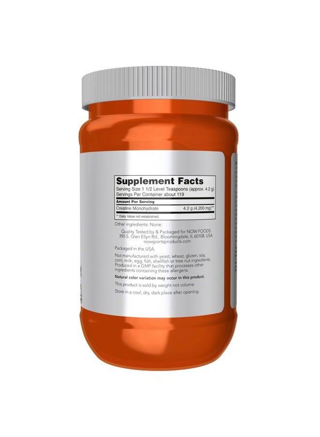 Now Sports Creatine Monohydrate, Micronized Powder 500g (1.1Lbs) - Image 2