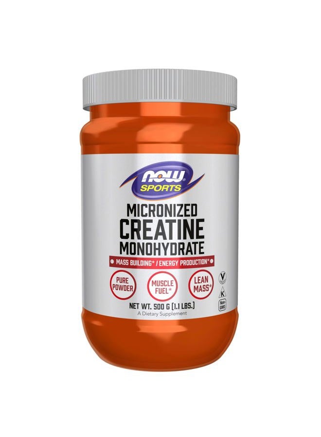 Now Sports Creatine Monohydrate, Micronized Powder 500g (1.1Lbs) - Image 1