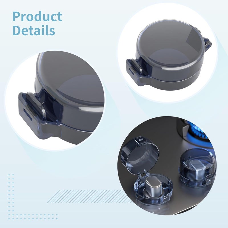 Little One and Pet Protection, 5 Pcs Stove Knob Safety, Protected Lid, Heat-Resistant, Adhesive Gas Stove Safe Covers - Image 4