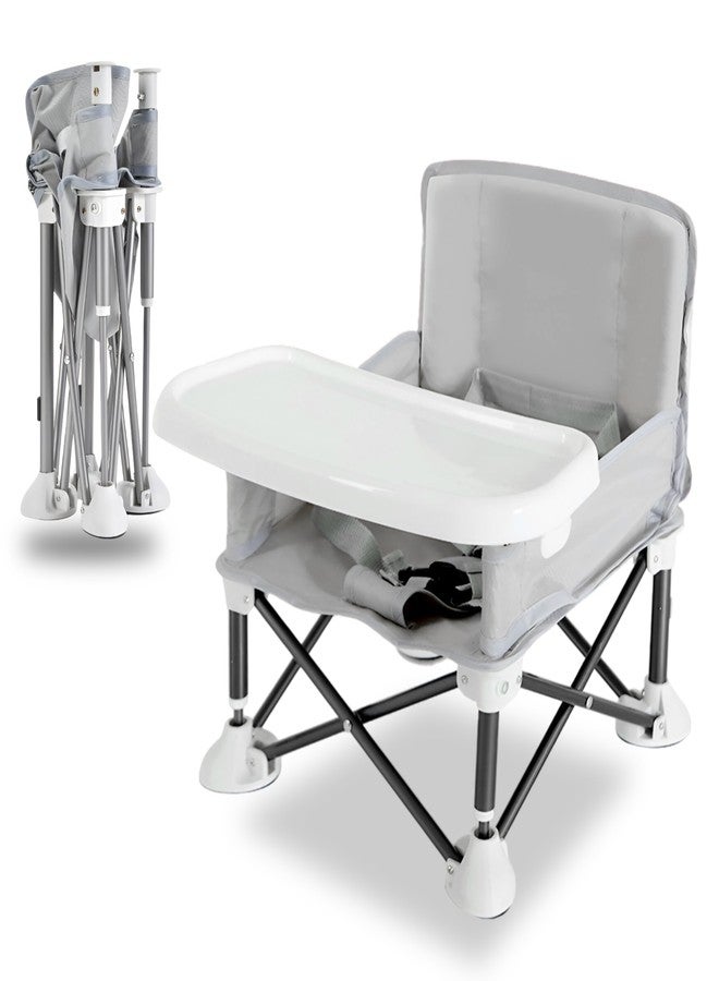 بيمبيكا كرسي طعام بيمبيكا متعدد الاستخدامات لإطعام الأطفال، كرسي داعم للأطفال الصغار مزود بحزام أمان وصينية طعام | من 6 أشهر إلى 3 سنوات | رمادي - Image 1