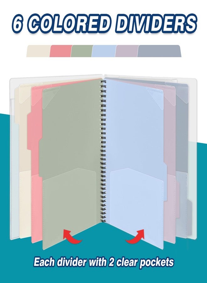 H4D 12 Pocket Morandi Color Spiral Multi Pocket Folder Poly Project Organizer - Image 4