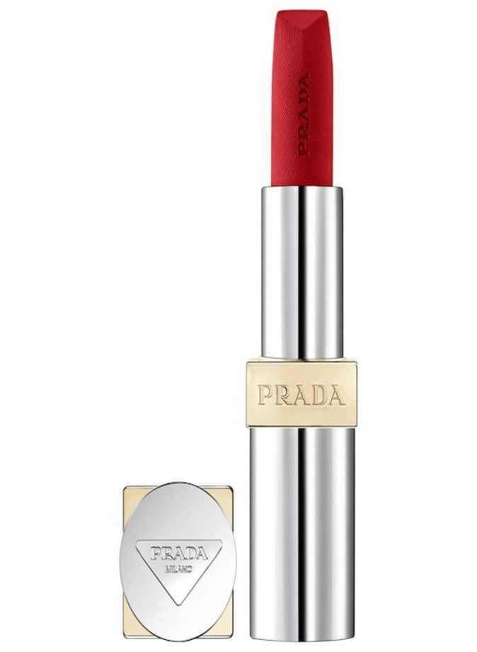 Prada Monochrome Hyper Matte Refillable Lipstick 3.9g  R27 RUBINO - orange red| Long-Wear Velvet Matte Lipstick - Image 1