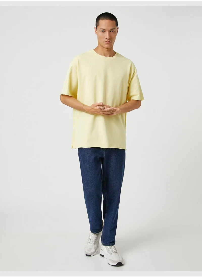 كوتون Basic Oversized T-Shirt Crew Neck Short Sleeve