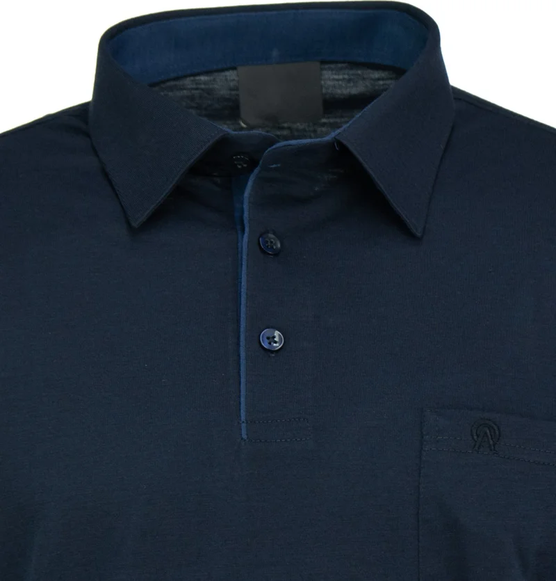 اوبلاند Men's Pocket Short Sleeve Solid Color Normal Cut Cotton Fabric Shirt Collar T-Shirt