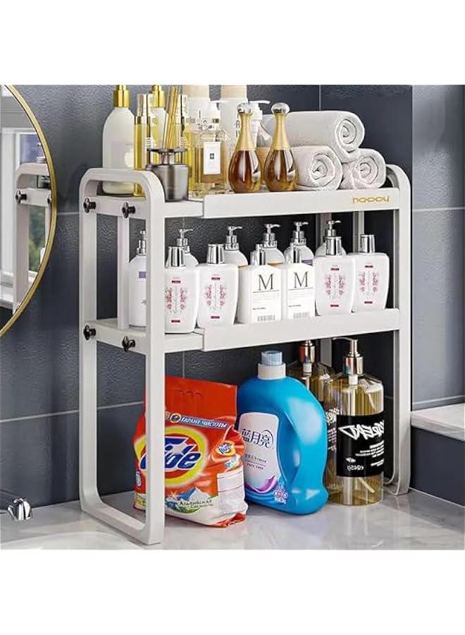 HOOKOR Extendable Kitchen Cabinet Shelf Organizers,Microwave Oven Rack Stand Organizer,Kitchen Countertop Storage, Spice Organizer,Under Sink Cabinet Organizer for Kitchen Bathroom Cabinet (White) - Image 4