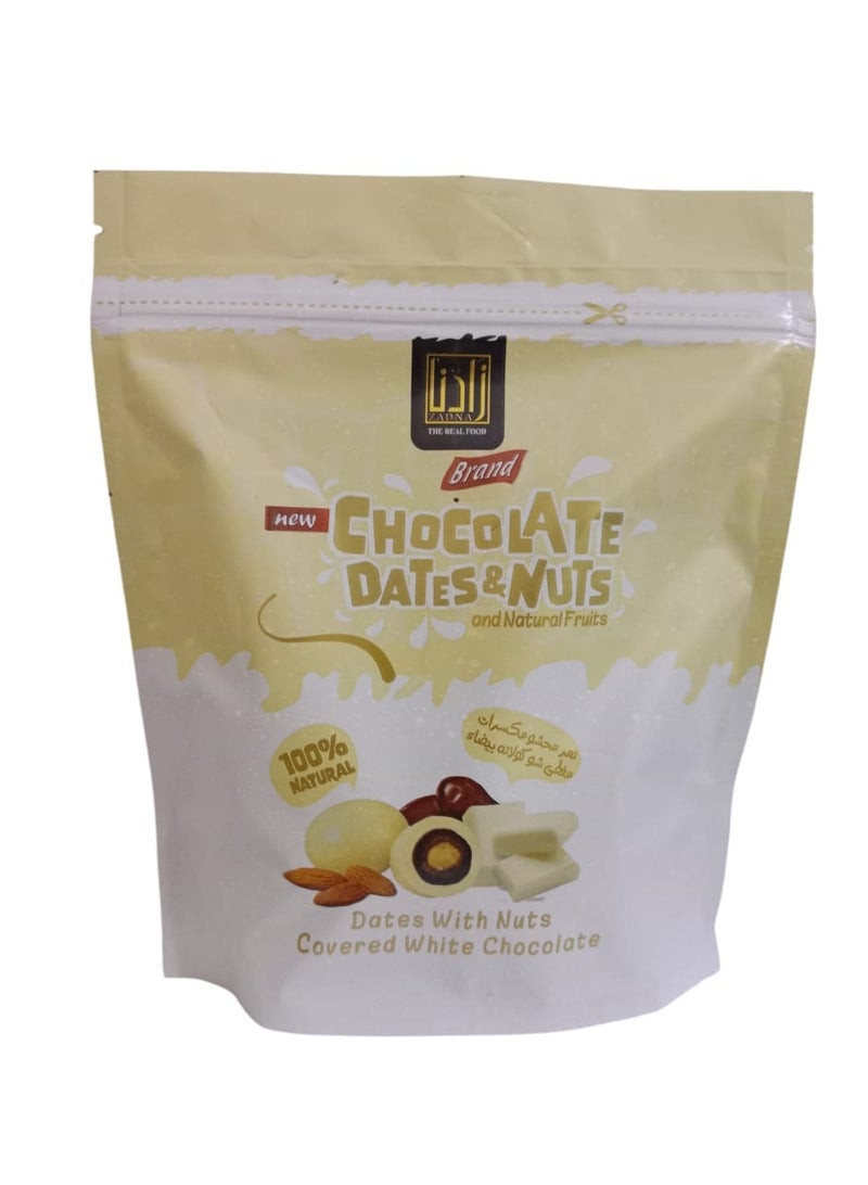 bag of dates stuffed with nuts and covered with white chocolate 250g