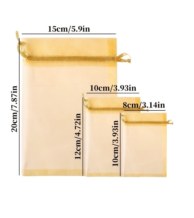 30Pcs White Organza Gift Bags Assorted Sizes for Cosmetics Jewelry Packaging - Image 5