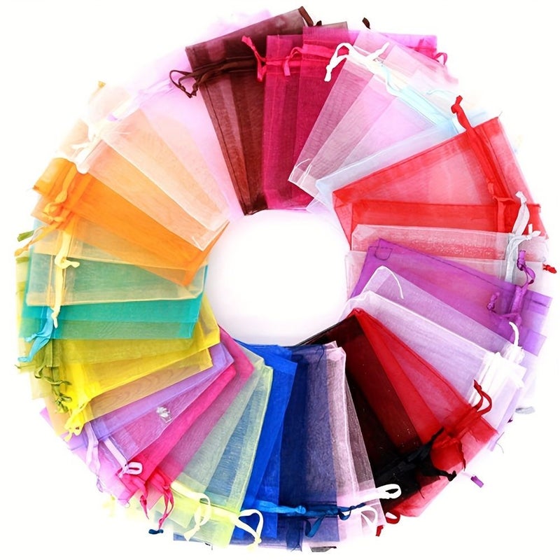 30Pcs White Organza Gift Bags Assorted Sizes for Cosmetics Jewelry Packaging - Image 1