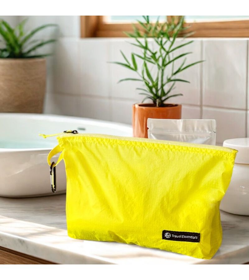 Yellow Large Travel Storage Bag Toiletry Pouch Hangable Outdoor Utility Organizer - Image 1