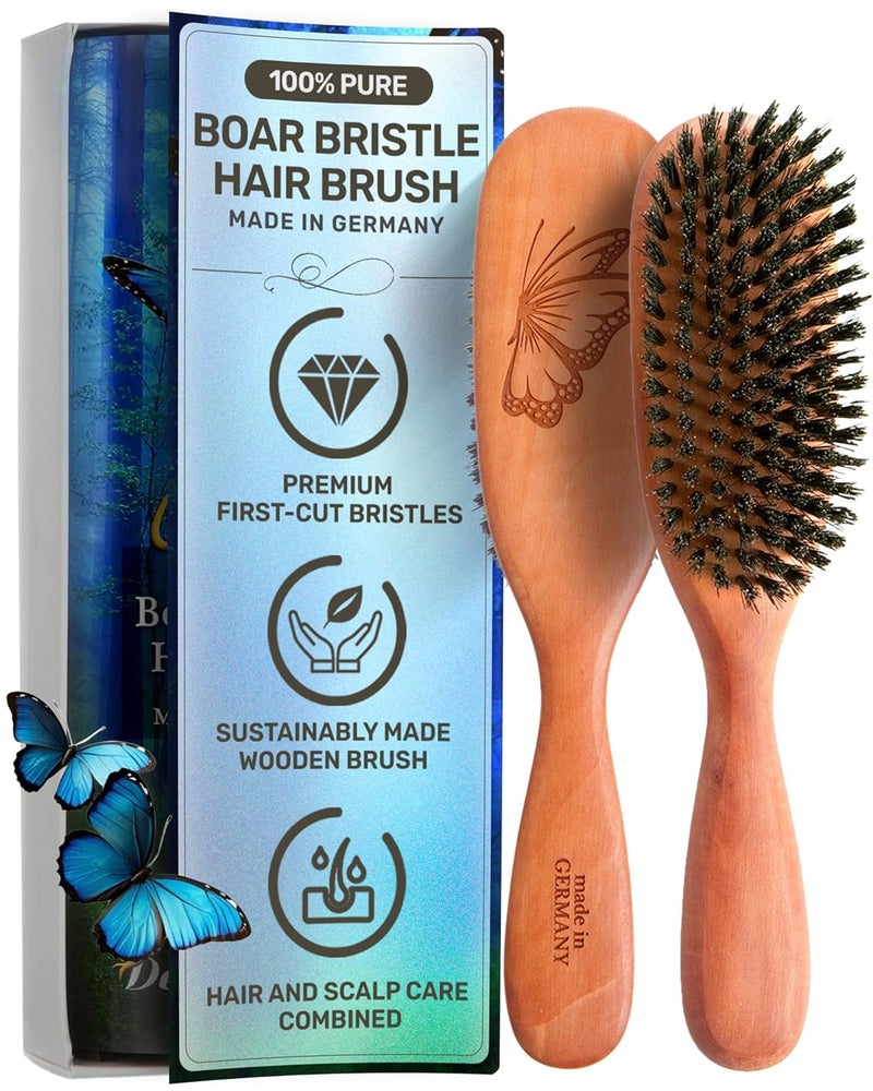 100 Natural Boar Bristle Hairbrush for Healthy Hair  Gentle Care Made in Germany