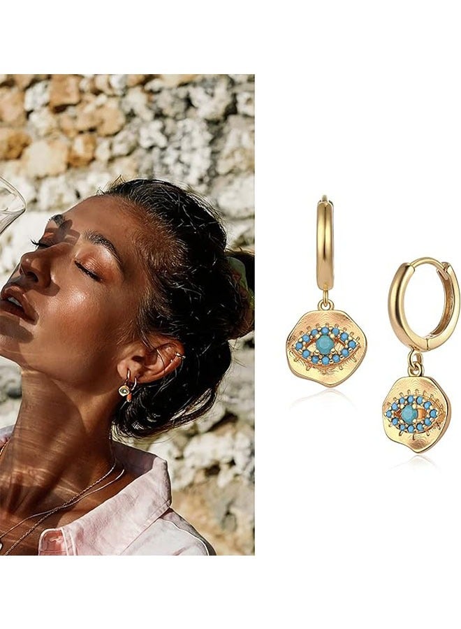 ميفيكو المرأة هاجي أقراط الذهب هوب 14K الذهب شغل صغيرة بسيطة اليدوية هيبوالرجينيك مجوهرات يومية - Image 3