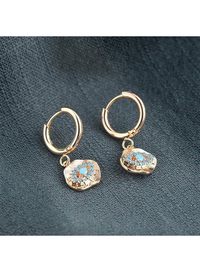 ميفيكو المرأة هاجي أقراط الذهب هوب 14K الذهب شغل صغيرة بسيطة اليدوية هيبوالرجينيك مجوهرات يومية - Image 5