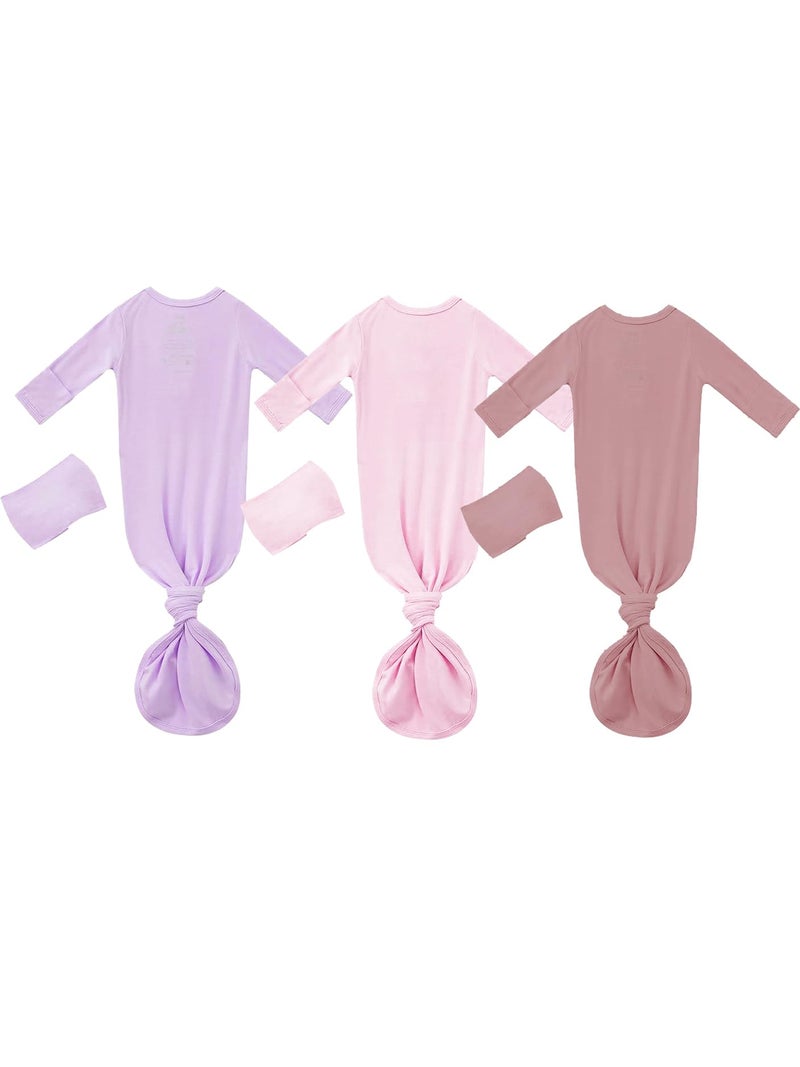 Bow Dream 3 Baby Girls' Nightgowns Newborn gowns Sleepers infant Pajamas Gifts 0-3 Months - Image 2