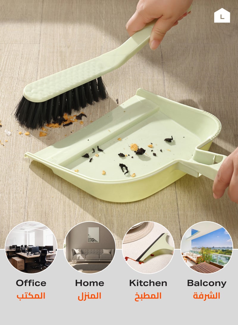 LAWAZIM Dustpan and Brush Set with One Scraper and Trash Bag -Green- Heavy-Duty Cleaning Kit with Ergonomic Handle for Multi-Purpose Sweeping and Scraping - for Home, Office, Kitchen, and Outdoor Use - Image 5