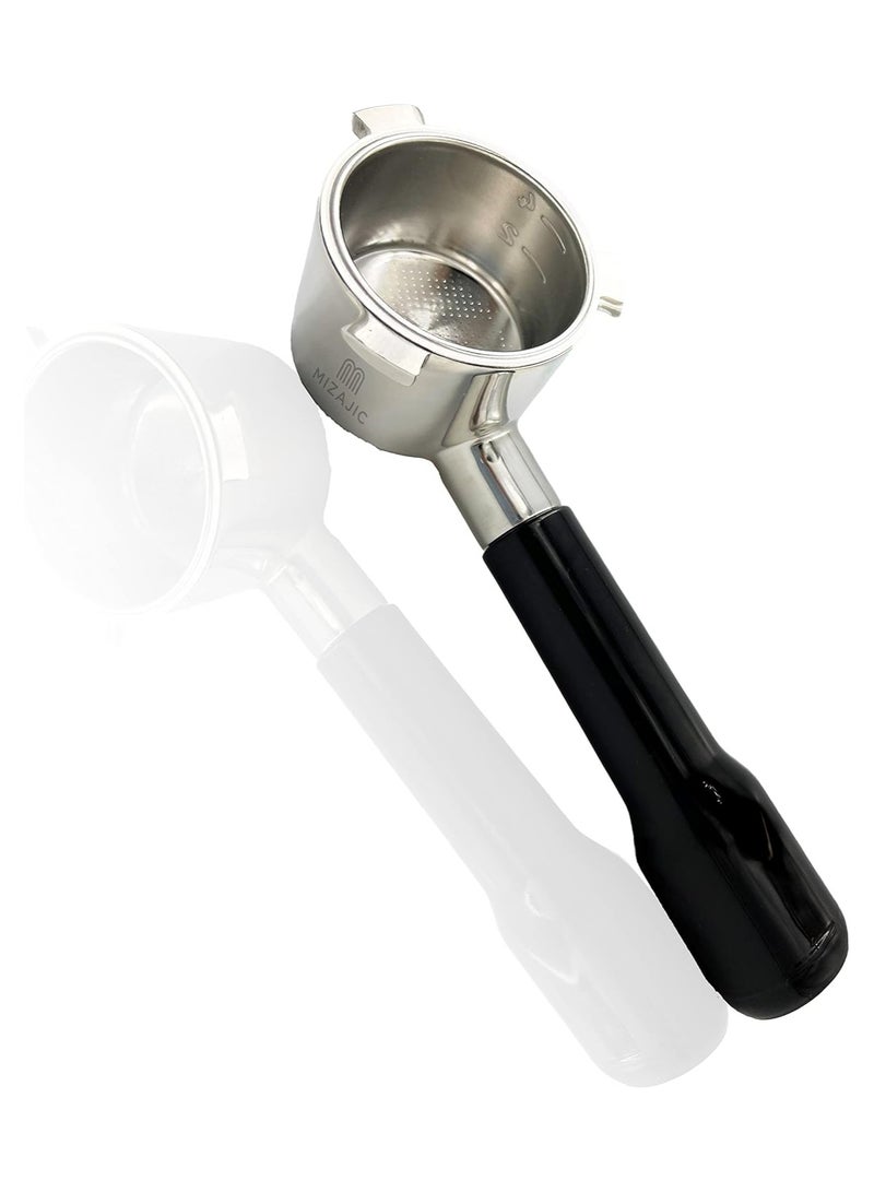 مزاجك فلتر القهوة بدون قاع 51 ملم لماكينات القهوة DeLonghi La Specialista EC9335.M، فلتر القهوة العاري مع سلة فلتر من الفولاذ المقاوم للصدأ ومقبض ABS - Image 1