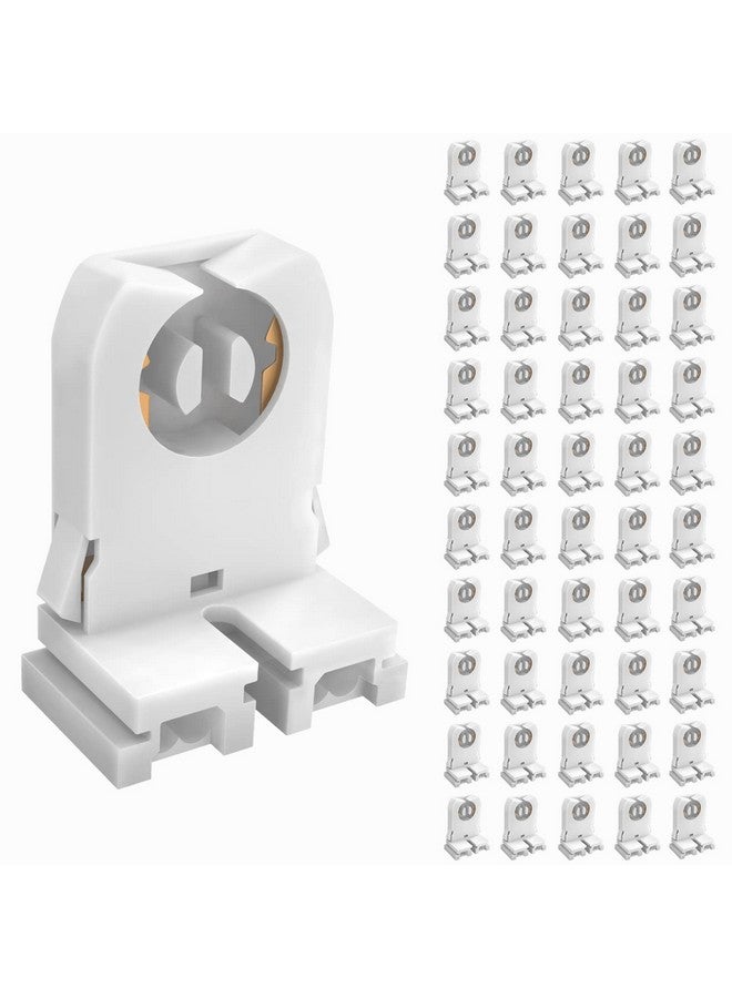 JESLED Non-Bypass LED Gebstones - (Pack of 50) T8 Lamp Holder, UL Rotating Tombstone Lamp Holder for T10 T12 LED Fluorescent Tube Replacement, Medium Bi-pin G13 Plug for Scheduled Start Ballasts  - Image 1