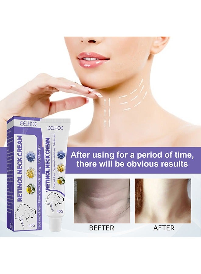 EELHOE Retinol Neck Cream Fade Neck Lines,Firming and Moisturizing Brighten Skin Neck Massage,Reshape Swan Neck 40g - Image 2