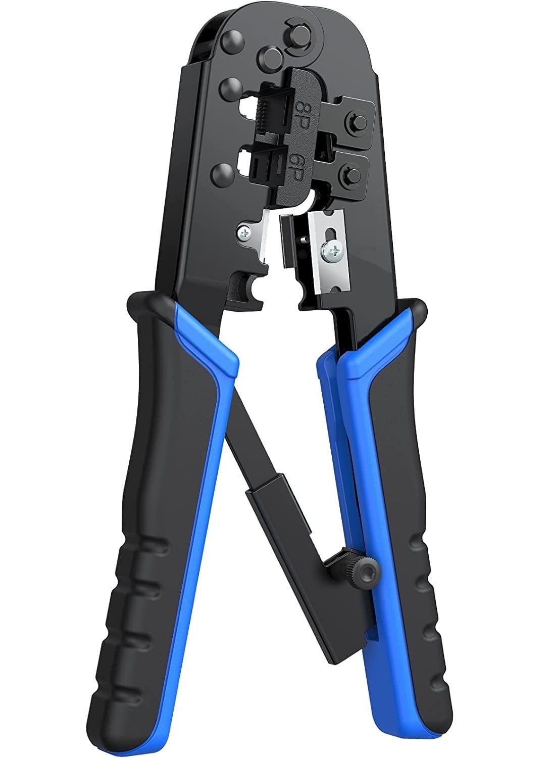 Scalebee SCALEBEE Ethernet Crimp ToolCat5 Cat5e Cat6 Crimping for UTP 8PRJ45 and 6PRJ12 4PRJ11 connectors Crimp Cut Strip ToolProfessional Network Crimper Cutter Stripper Network Wire Stripper  - Image 1