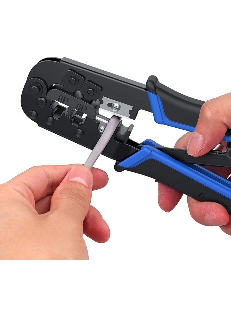 Scalebee SCALEBEE Ethernet Crimp ToolCat5 Cat5e Cat6 Crimping for UTP 8PRJ45 and 6PRJ12 4PRJ11 connectors Crimp Cut Strip ToolProfessional Network Crimper Cutter Stripper Network Wire Stripper  - Image 4