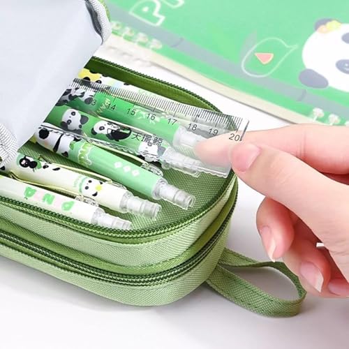 Royals hub EVA Panda Cartoon Theme 3D Pencil Case Pouch, Multipurpose Zipper for Kids, Pen and Pencil Bag for School Kids, Girls, Stationery Storage Box, Green - Image 2
