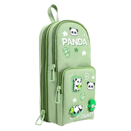 Royals hub EVA Panda Cartoon Theme 3D Pencil Case Pouch, Multipurpose Zipper for Kids, Pen and Pencil Bag for School Kids, Girls, Stationery Storage Box, Green - Image 1
