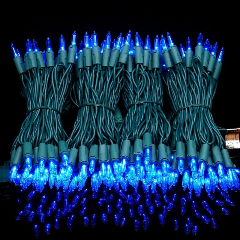 YULETIME 200 Count Blue LED Christmas Lights, 66 Feet Green Wire UL Certified Commercial Grade Holiday String Light Set (Blue) - Image 4