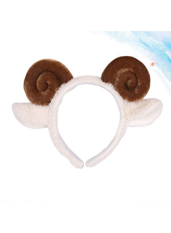 Amosfun Sheep Headband With Sheep Horns And Ears Animal Sheep Costume Accessories (Coffee) - Image 3