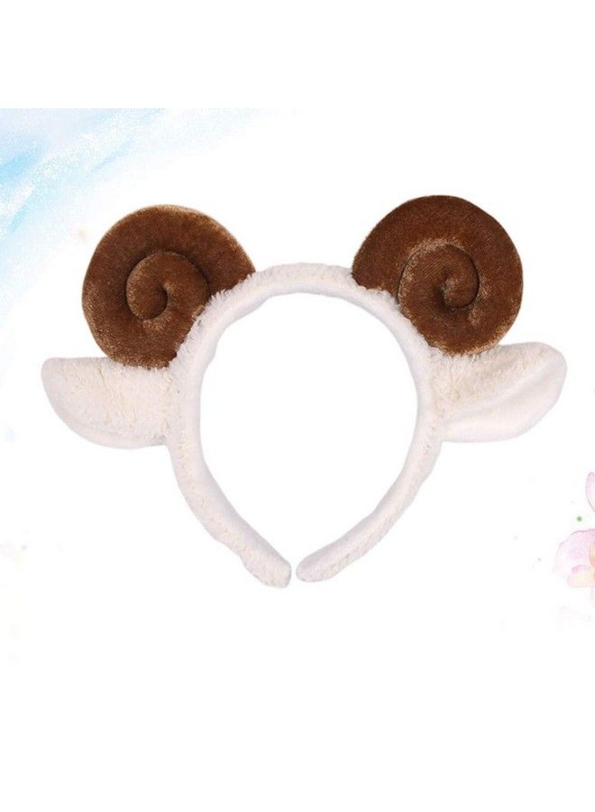 Amosfun Sheep Headband With Sheep Horns And Ears Animal Sheep Costume Accessories (Coffee) - Image 4