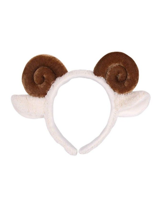 Amosfun Sheep Headband With Sheep Horns And Ears Animal Sheep Costume Accessories (Coffee) - Image 2