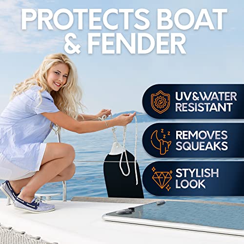 Byllstore Boat Fender Covers | Several Size Options Available | Black & Navy Blue | 1, 2 & 4-Pack | Polyester (4-Pack, Black, 10″ x 26″) - Image 4