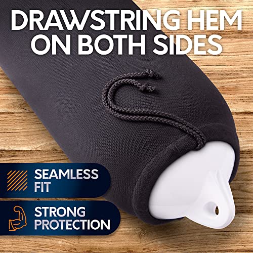 Byllstore Boat Fender Covers | Several Size Options Available | Black & Navy Blue | 1, 2 & 4-Pack | Polyester (4-Pack, Black, 10″ x 26″) - Image 5