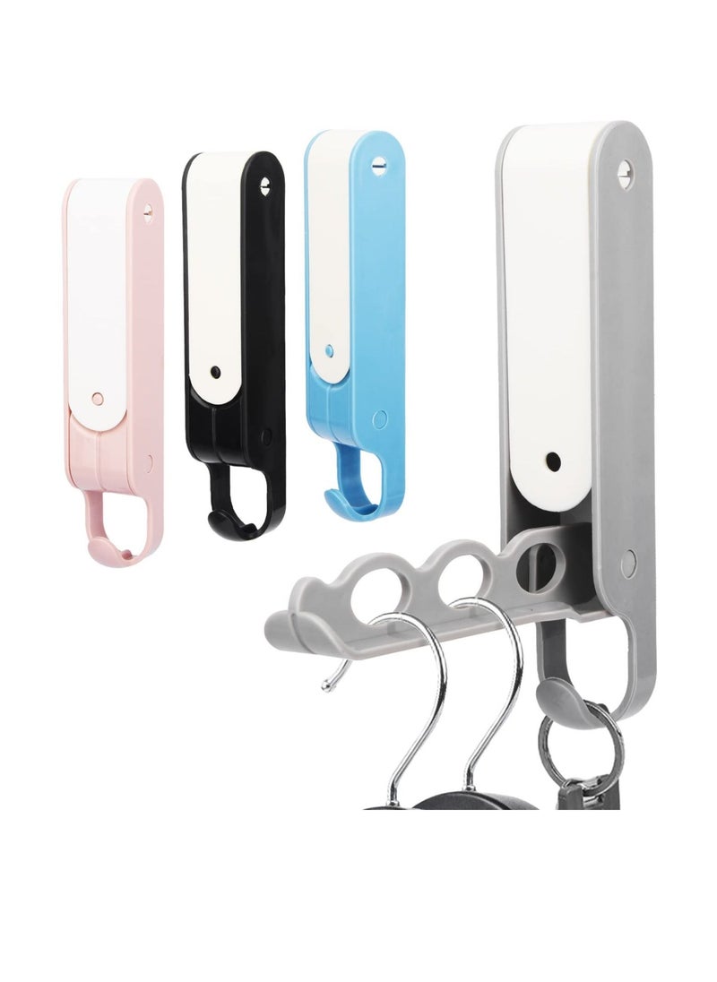 SYOSI 4 PCS Hidden Foldable Door Hooks, Punch-Free Over Door Hangers - Self-Adhesive Door Coat Hook for Bedroom, Bathroom, Coats, Towels Travel Portable Hat Hanger(Multi-Holes)  - Image 1