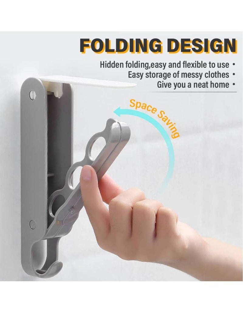 SYOSI 4 PCS Hidden Foldable Door Hooks, Punch-Free Over Door Hangers - Self-Adhesive Door Coat Hook for Bedroom, Bathroom, Coats, Towels Travel Portable Hat Hanger(Multi-Holes)  - Image 3
