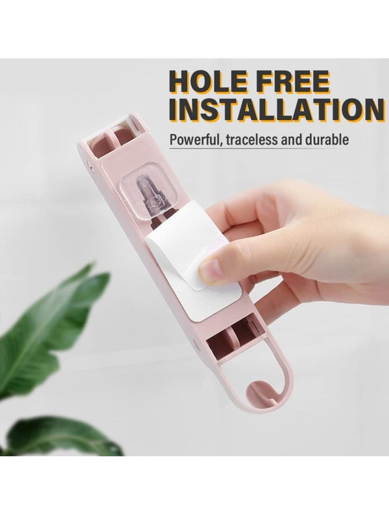 SYOSI 4 PCS Hidden Foldable Door Hooks, Punch-Free Over Door Hangers - Self-Adhesive Door Coat Hook for Bedroom, Bathroom, Coats, Towels Travel Portable Hat Hanger(Multi-Holes)  - Image 4