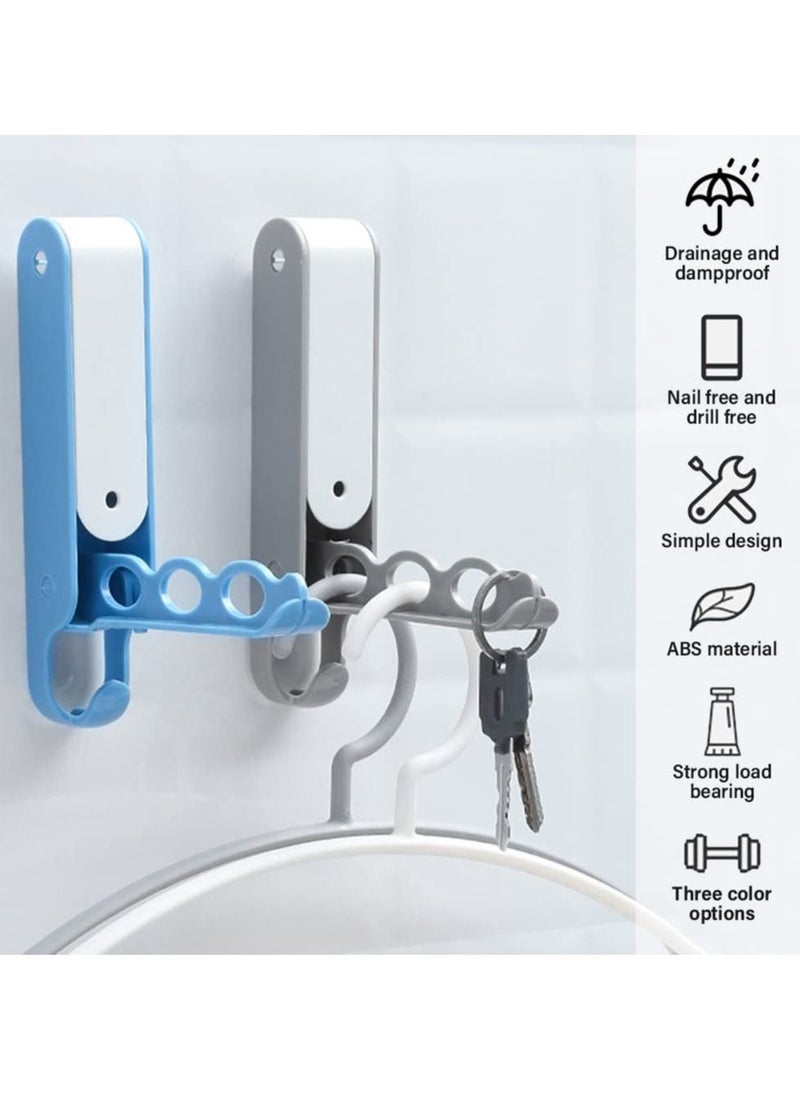 SYOSI 4 PCS Hidden Foldable Door Hooks, Punch-Free Over Door Hangers - Self-Adhesive Door Coat Hook for Bedroom, Bathroom, Coats, Towels Travel Portable Hat Hanger(Multi-Holes)  - Image 5