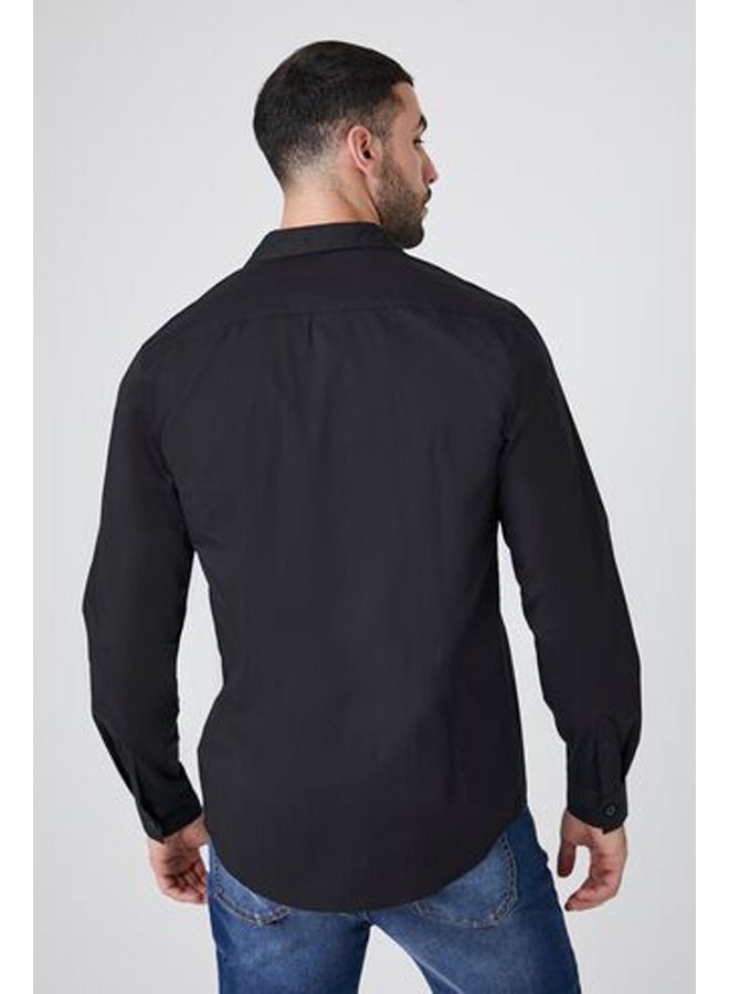 FOREVER 21 قميص من مزيج القطن بحاشية منحنية - Image 2