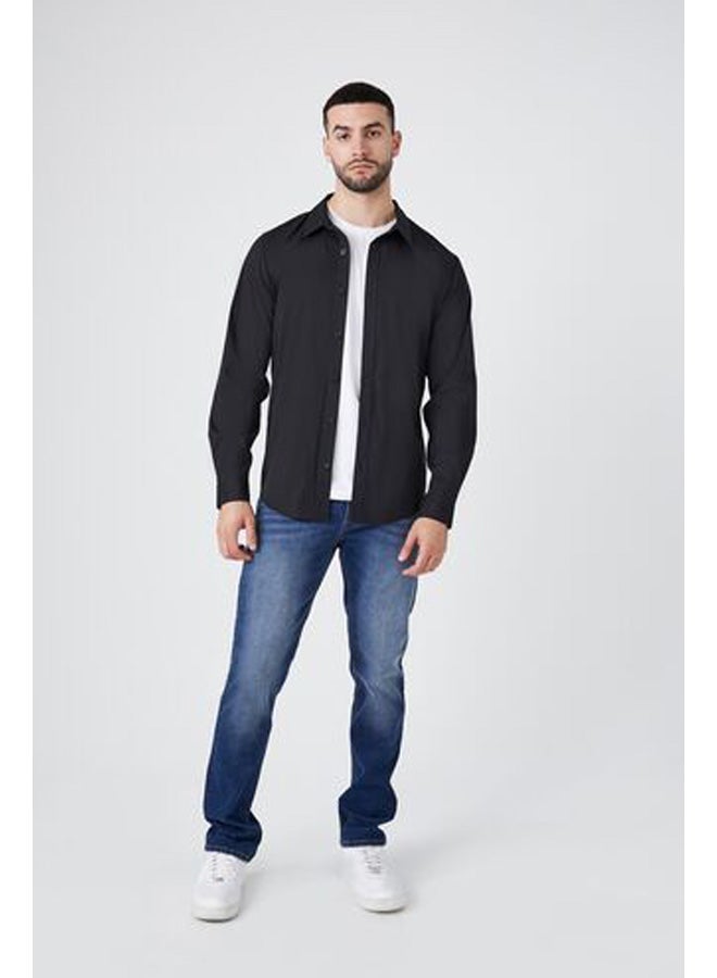 FOREVER 21 قميص من مزيج القطن بحاشية منحنية - Image 1