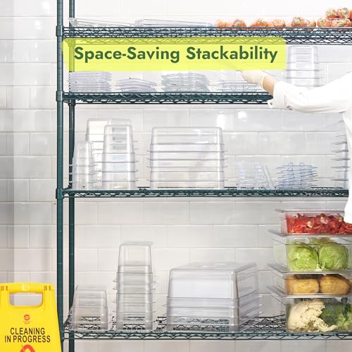CURTA 6-Pack 1/6 Size 4" Deep NSF Polycarbonate Food Pans | Dishwasher & Freezer Safe Clear Container for Prep Tables, Buffet, Salad Bar, Commercial & Home Kitchen - Image 4