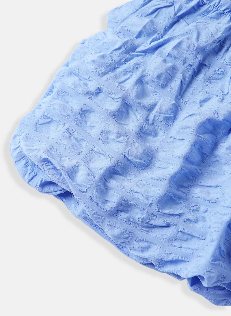 Nautinati Textured Puff Sleeve Dress
