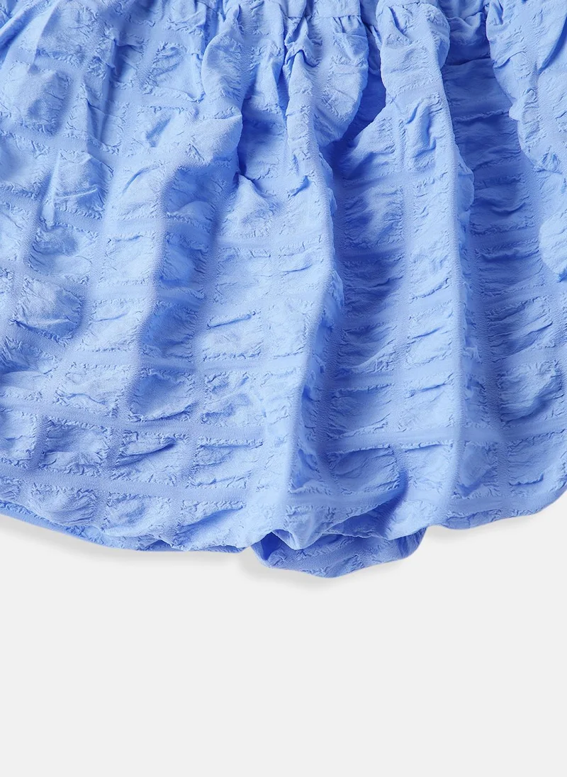 Nautinati Textured Puff Sleeve Dress