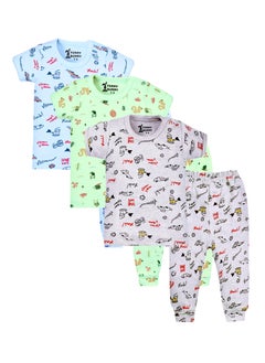 Funny Bunny Pack of 3 Cotton Half Sleeve & Pants Underwear Set for Baby  - Image 1